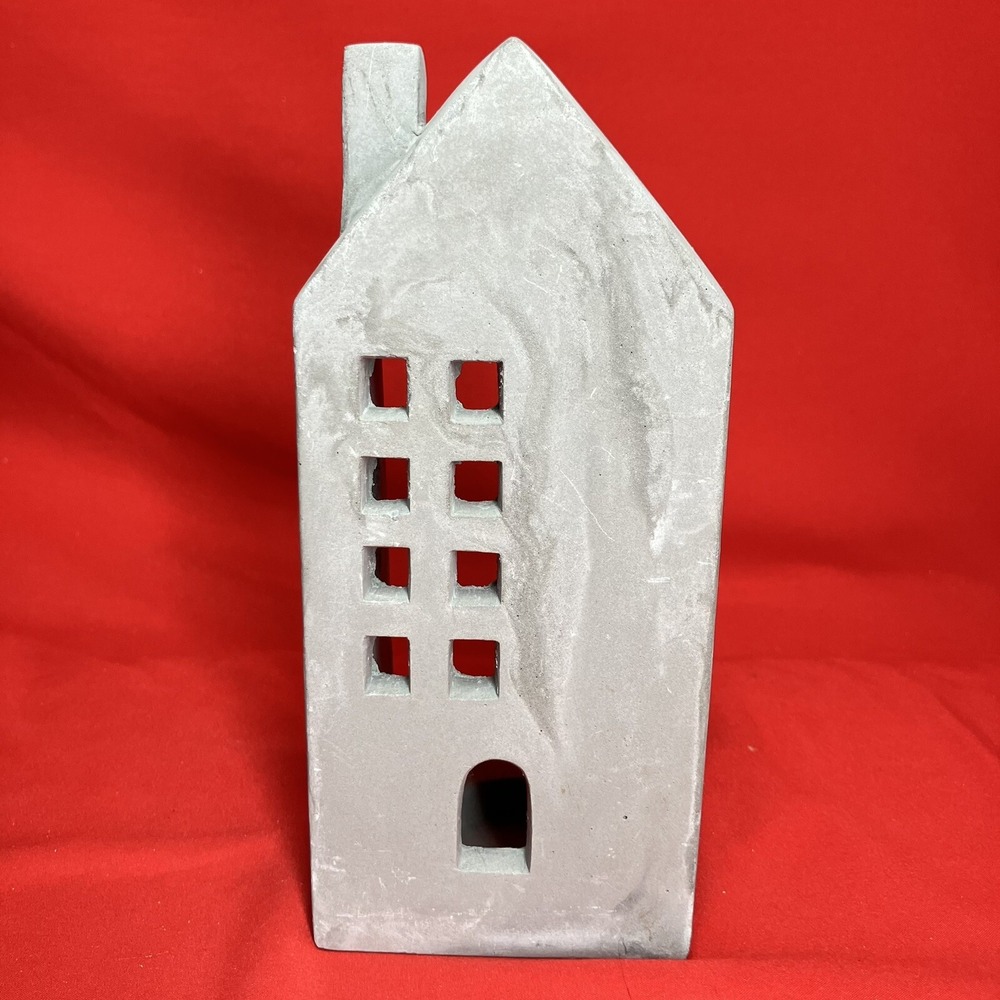 Medium 8" Tea Light Concrete Building / House Modern Cement Decorative /Flaws #2 - Picture 5 of 16